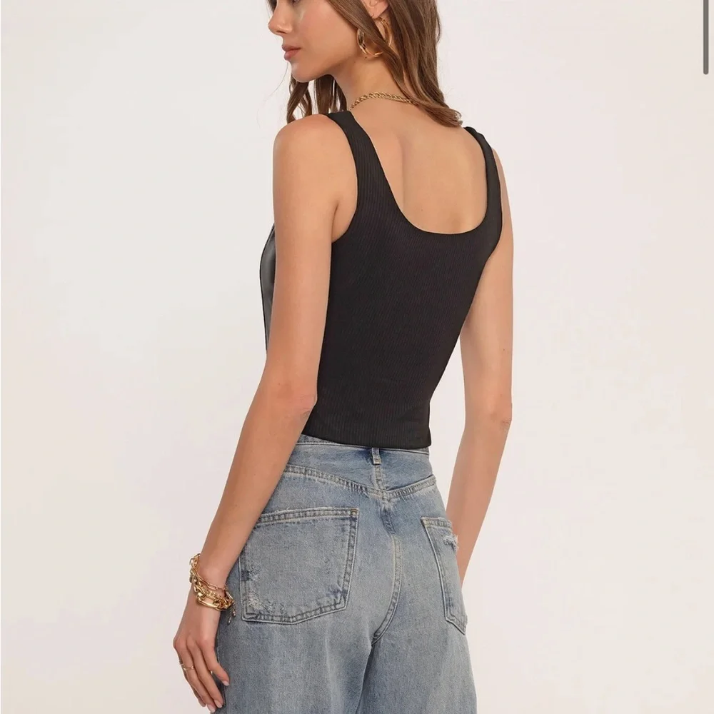 Heartloom Black Faux Leather Bodysuit - Picture 3 of 4